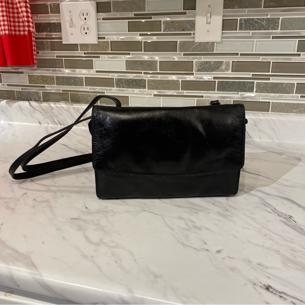 Vintage Derek Alexander Purse black tan two tone leather tons of card & pockets